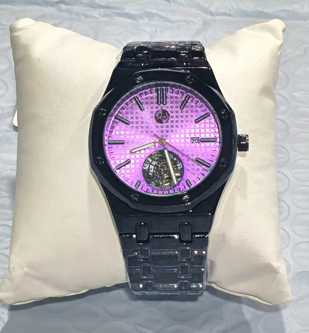 🔥AJ SPORT🔥 Men's Automatic Watch Purple Dial 43mm Black Bracelet